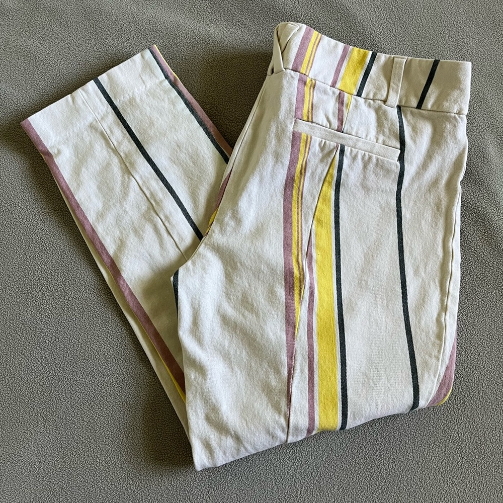 Essential Slim Anthropologie Stripe Crop Pants Size US 8